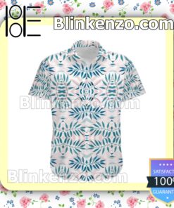 Stitch Disney Leaf Floral Pattern White Summer Hawaiian Shirt a