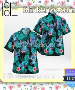 Stitch Monstera Leaf Summer Shirts
