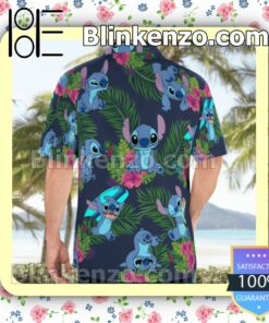 Stitch Palm Leaf Flower Hawaiian Shirts, Swim Trunks a