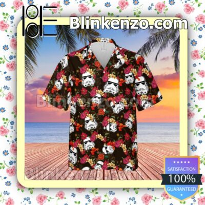 Stormtrooper Star Wars Floral Pattern Summer Hawaiian Shirt, Mens Shorts