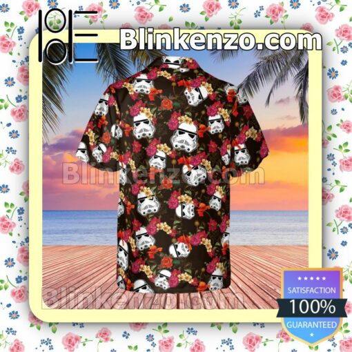Stormtrooper Star Wars Floral Pattern Summer Hawaiian Shirt, Mens Shorts a