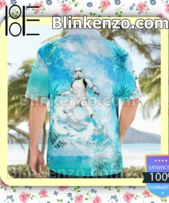 Stormtrooper Surfing Star Wars Aqua Blue Summer Hawaiian Shirt, Mens Shorts a