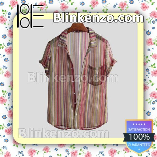 Summer Simple Ethnic Striped Printed Summer Shirts