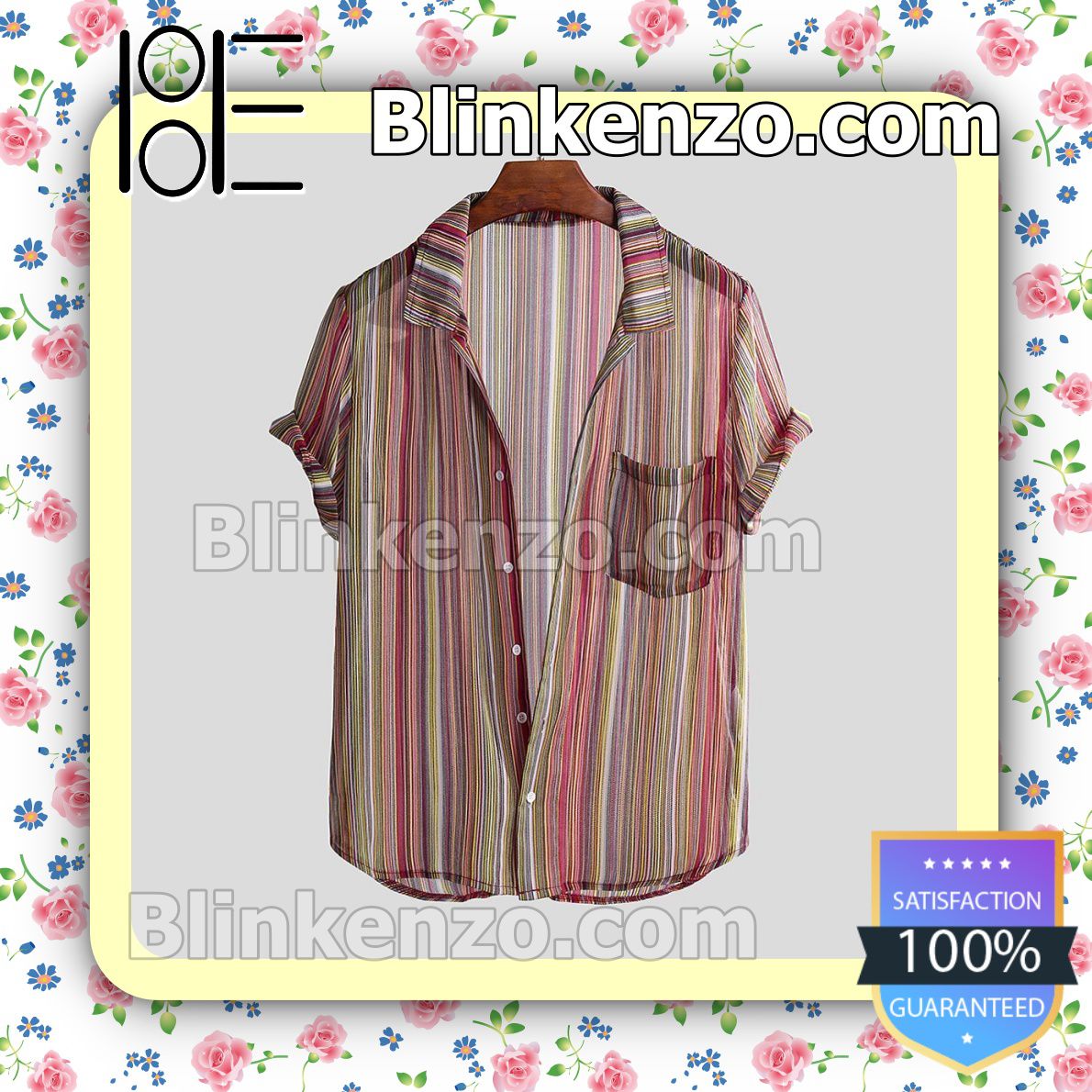 Summer Simple Ethnic Striped Printed Summer Shirts