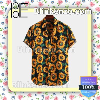 Sunflower Printed Chest Pocket Summer Shirts