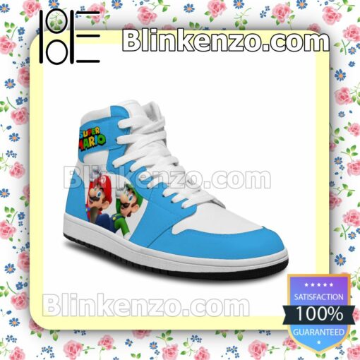 Super Mario Brother Air Jordan 1 Mid Shoes b