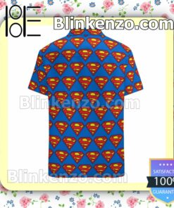 Superman S Shield Classic Logo Summer Hawaiian Shirt, Mens Shorts a