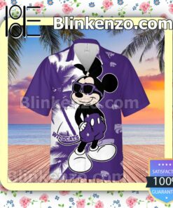 Swag Mickey Mouse Disney Cartoon Graphics Purple Summer Hawaiian Shirt, Mens Shorts