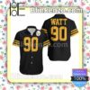 T J Watt 90 Pittsburgh Steelers Black Jersey Inspired Style Summer Shirt