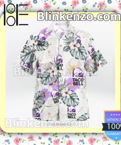 Taco Bell Flowery White Summer Hawaiian Shirt a