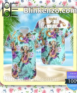 Tangled Rapunzel Princess Disney Floral Pattern Summer Hawaiian Shirt