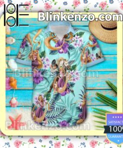 Tangled Rapunzel Princess Disney Floral Pattern Summer Hawaiian Shirt a