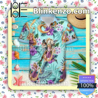 Tangled Rapunzel Princess Disney Floral Pattern Summer Hawaiian Shirt a