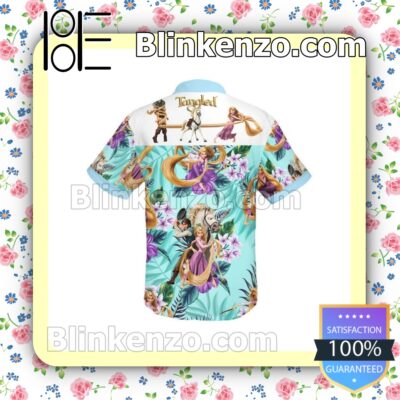 Tangled Rapunzel Princess Disney Floral Pattern Summer Hawaiian Shirt b