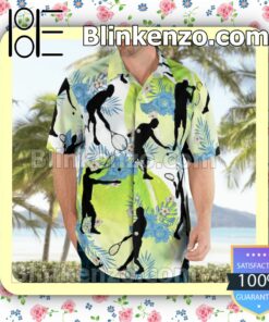Tennis Player Flowery  Summer Hawaiian Shirt, Mens Shorts a