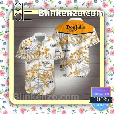 Tequila Don Julio Tropical Pattern White Summer Shirt
