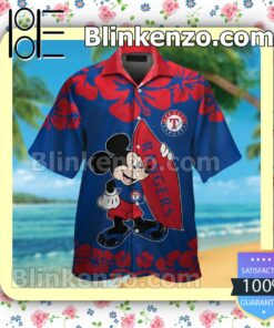 Texas Rangers Mickey Mouse Mens Shirt, Swim Trunk
