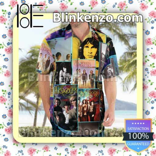 The Doors Rock Band Albums  Summer Hawaiian Shirt, Mens Shorts a