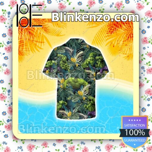 The Incredible Hulk Tropical Forest Summer Hawaiian Shirt, Mens Shorts a
