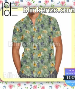 The Jungle Book Disney Cartoon Graphics Inspired Summer Hawaiian Shirt, Mens Shorts