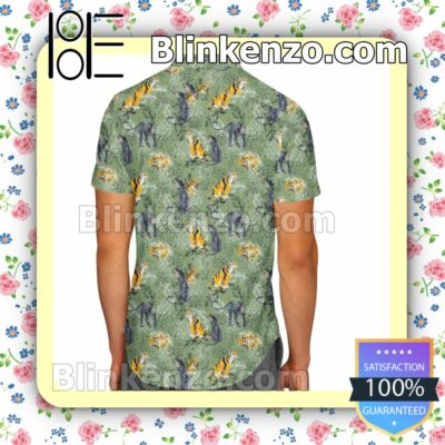 The Jungle Book Disney Cartoon Graphics Inspired Summer Hawaiian Shirt, Mens Shorts a