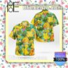 The Muppet Big Bird Pineapple Tropical Button Summer Hawaiian Shirt, Mens Shorts