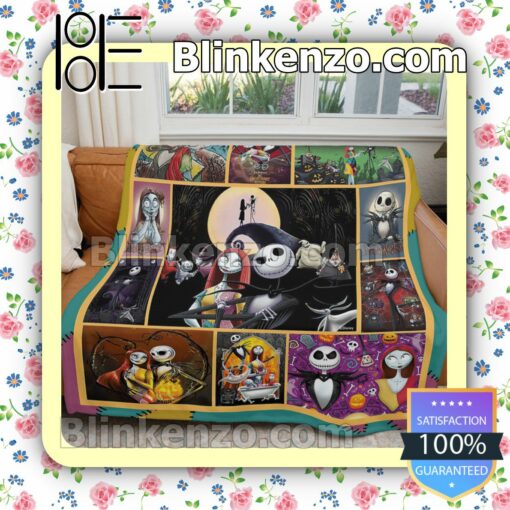 The Nightmare Before Christmas Couple Customized Handmade Blankets b