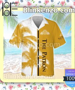 The Patron Palm Tree White Yellow Summer Hawaiian Shirt a