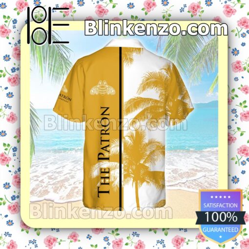 The Patron Palm Tree White Yellow Summer Hawaiian Shirt b