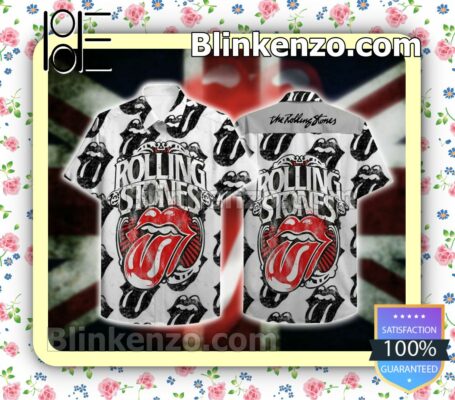 The Rolling Stones Black Logo White Summer Shirts
