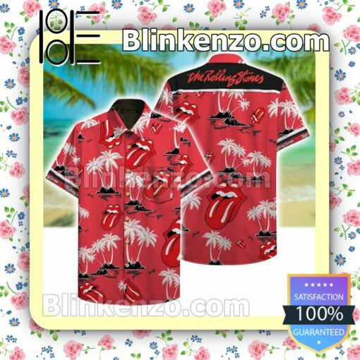 The Rolling Stones White Palm Tree Red Summer Shirts