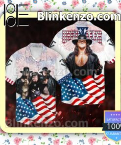 The Undertaker Wwe American Flag Firework Independence Day Men's Button-Down Shirts