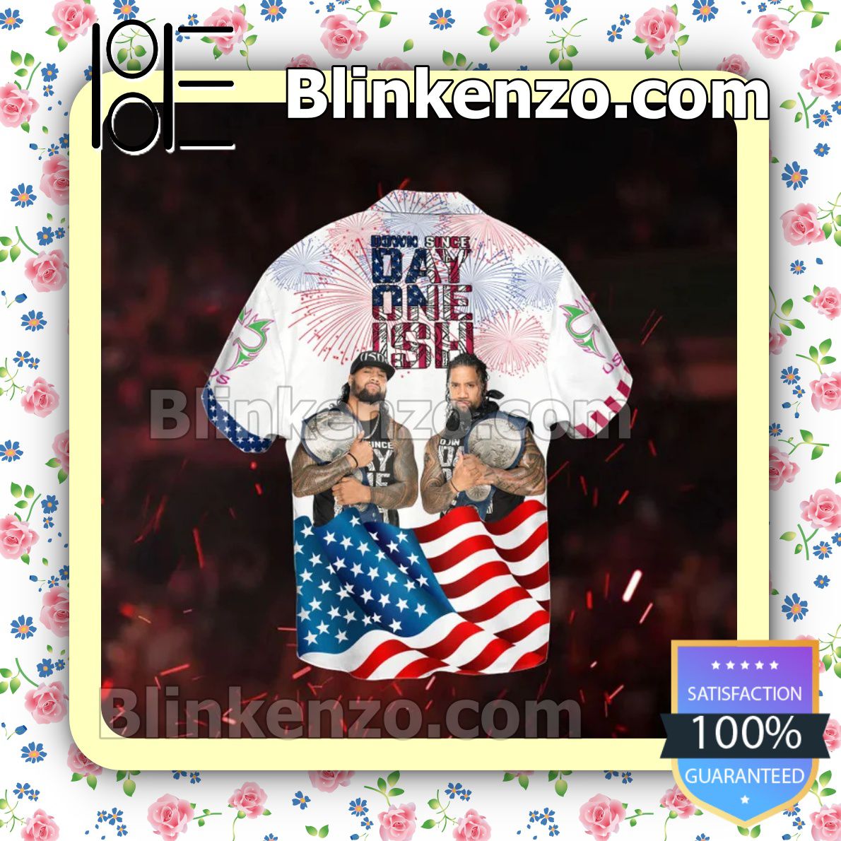 Mother's Day Gift The Usos Brother American Flag Firework Independence Day Men's Button-Down Shirts