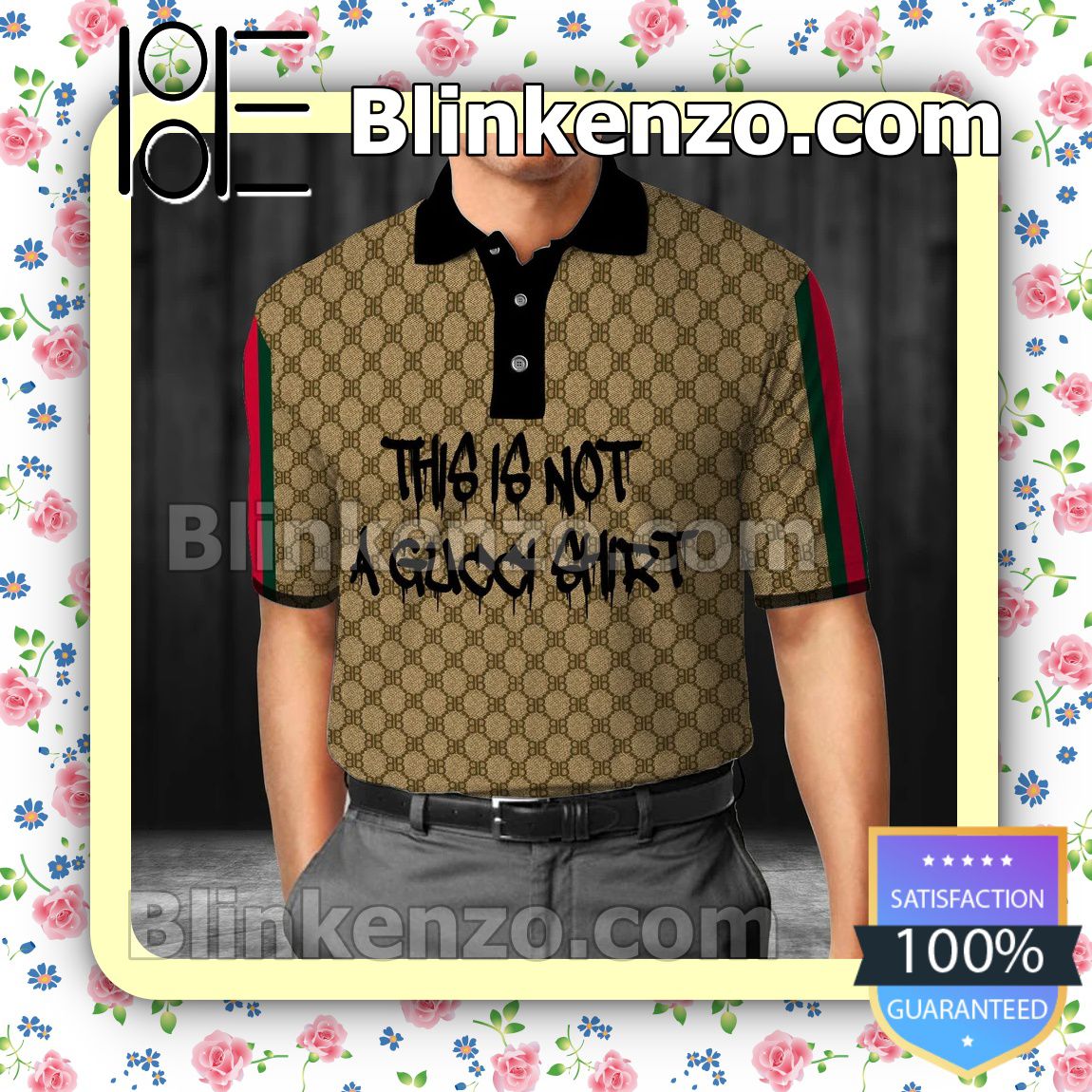 This Is Not A Gucci Shirt Gucci Brown Embroidered Polo Shirts