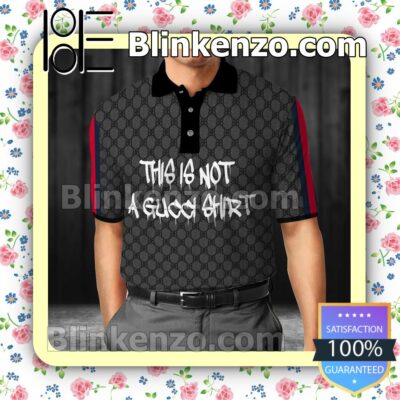 This Is Not A Gucci Shirt Gucci Grey Embroidered Polo Shirts