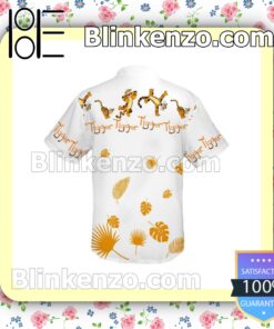 Tigger Winnie The Pooh Tropical Leaf White Blue Summer Hawaiian Shirt b