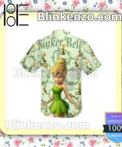 Tinker Bell Wreath Disney Cartoon Graphics Light Green Summer Hawaiian Shirt b