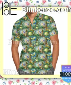 Tinkerbell In Pixie Hollow Disney Cartoon Graphics Summer Hawaiian Shirt, Mens Shorts
