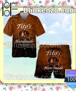 Tito's Handmade Vodka Ombre Black Orange Summer Hawaiian Shirt
