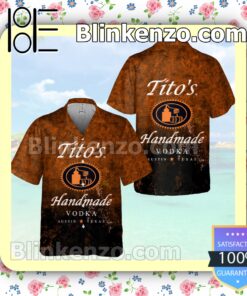 Tito's Handmade Vodka Ombre Black Orange Summer Hawaiian Shirt a