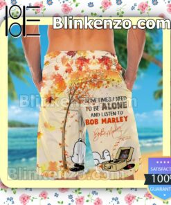 To Be Alone And Listen To Bob Marley Mens Shirt, Swim Trunk a