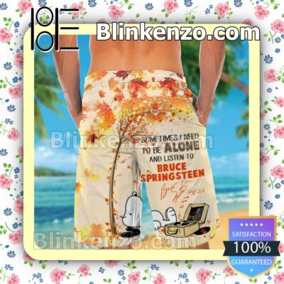 To Be Alone And Listen To Bruce Springsteen Mens Shirt, Swim Trunk a