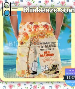 To Be Alone And Listen To Neil Diamond Mens Shirt, Swim Trunk a