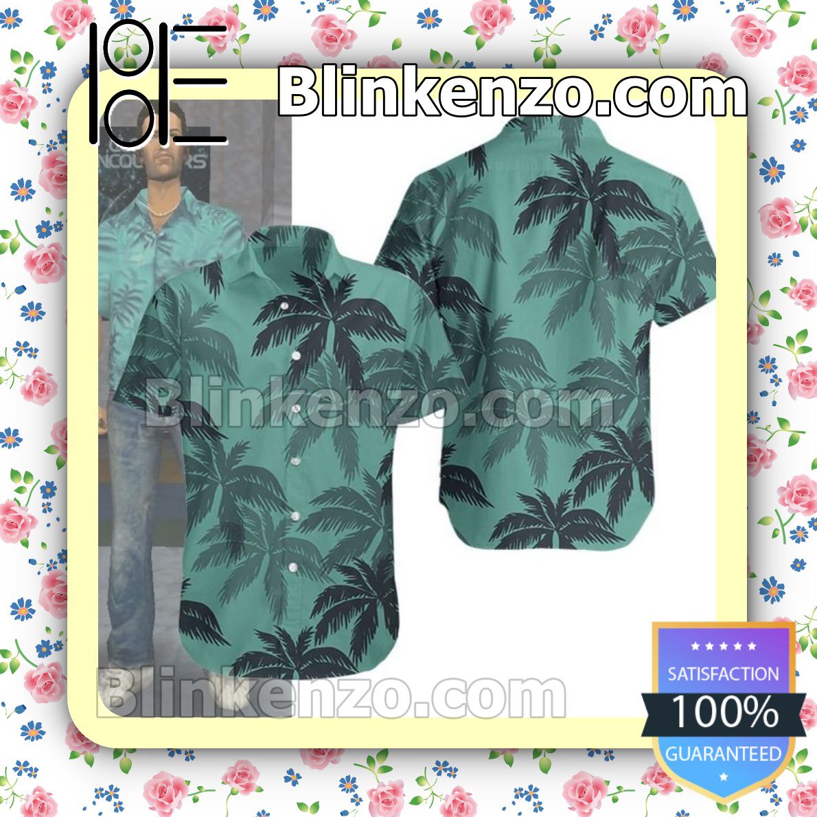 Tommy Vercetti GTA Ver 1 Summer Summer Hawaiian Shirt, Mens Shorts