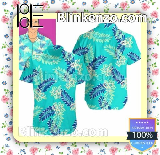 Tommy Vercetti GTA Ver 2 Summer Turquoise Summer Hawaiian Shirt, Mens Shorts