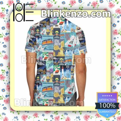 Tomorrowland Disney Inspired Cartoon Graphics Summer Hawaiian Shirt, Mens Shorts a