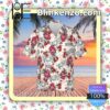 Toto Rock Band Floral Pattern White Summer Hawaiian Shirt, Mens Shorts