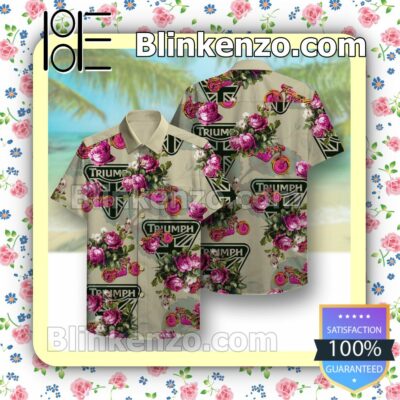 Triumph Motorcycle Pink Roses Summer Shirts