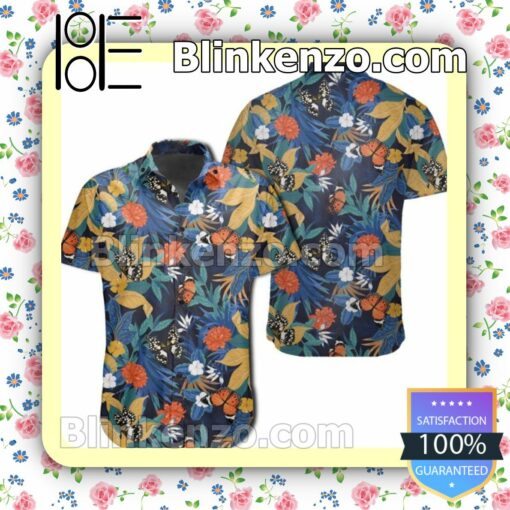 Tropical Butterfly And Flower Summer Shirts