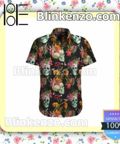Tropical Flower Skull Summer Shirts
